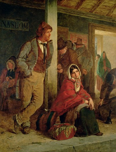 Irish Emigrants Waiting for a Train by Erskine Nicol